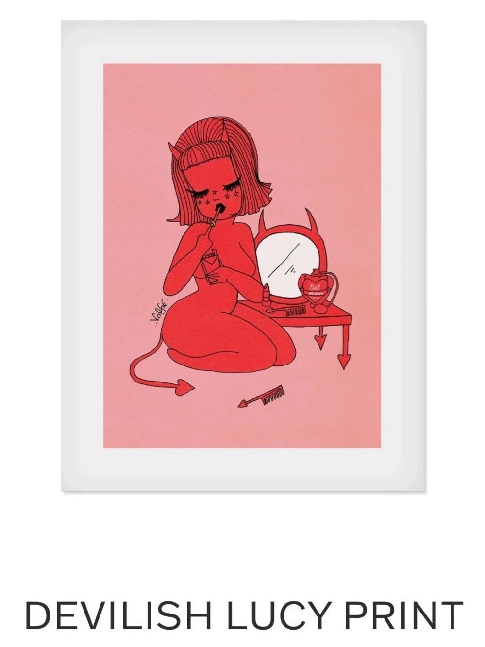 *ISO* Valfré Devilish Lucy Print Pink & Black Art Print.